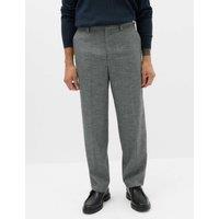 M&S Relaxed Fit Boucle Textured Smart Trousers Grey