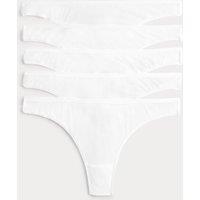 M&S 5pk Microfibre Low Rise Thongs Eco White