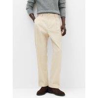 M&S Cotton Rich Relaxed Pleat Front Trousers Light Buff