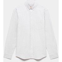 M&S Ultimate Pure Cotton Striped Oxford Shirt Charcoal Mix
