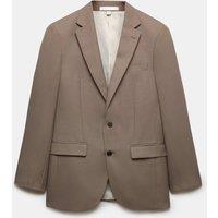M&S Tailored Fit Textured Jacket Mushroom