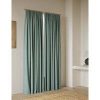 M&S Brushed Pencil Pleat Blackout Thermal Curtains Seafoam