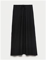 Linen Rich Maxi A-Line Skirt