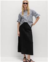 Linen Rich Maxi A-Line Skirt