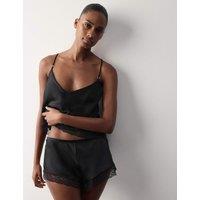 Autograph Silk & Lace French Knickers Black