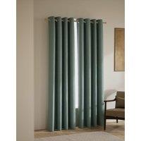 M&S Brushed Eyelet Blackout Thermal Curtains Seafoam