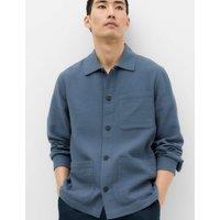 M&S Pure Cotton Double Cloth Overshirt Air Force Blue