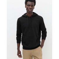 M&S Cotton Rich Brushback Hoodie Black