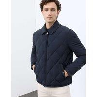 Autograph Diamond Quilted Collared Jacket Dark Navy