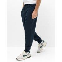 M&S Cotton Rich Brushback Cuffed Joggers Navy