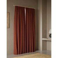 M&S Velvet Pencil Pleat Curtains Chestnut