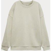 M&S Cotton Rich Sweatshirt (6-16 Yrs) Light Khaki