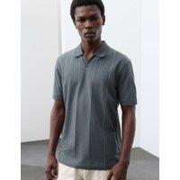 Autograph Supima Cotton Rich Striped Polo Shirt Gunmetal