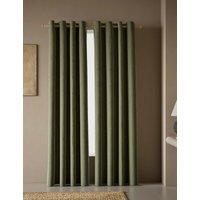 M&S Velvet Eyelet Curtains Khaki