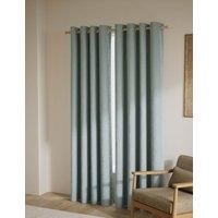 M&S Velvet Eyelet Curtains Seafoam
