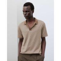 Autograph Pure Cotton Textured Polo Shirt Truffle
