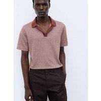 Autograph Pure Cotton Textured Polo Shirt Chestnut