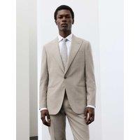 Autograph Tailored Fit Wool Blend Suit Jacket Neutral