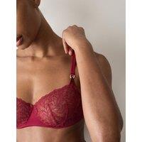 Autograph Lace with Silk Wired Balcony Bra A-E Claret
