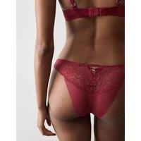 Autograph Silk & Lace Brazilian Knickers Claret