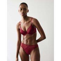Autograph Silk & Lace High Leg Knickers Claret