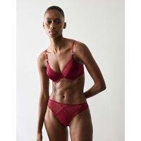 Autograph Silk & Lace High Leg Knickers Claret