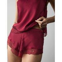 Autograph Silk & Lace French Knickers Claret