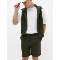 M&S Cotton Rich Ultimate Mid Length Shorts Dark Khaki