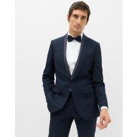 M&S Tailored Fit Shawl Collar Tipped Tux Jacket Navy