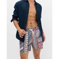 M&S Quick Dry Mid Length Printed Swim Shorts Pink Mix