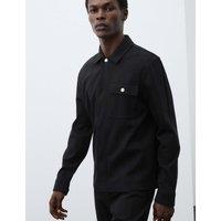 Autograph Pure Cotton Drop Needle Overshirt Black