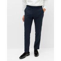 M&S Tailored Fit Tipped Tuxedo Trousers Navy