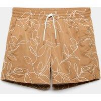 M&S Quick Dry Embroidered Swim Shorts Butterscotch