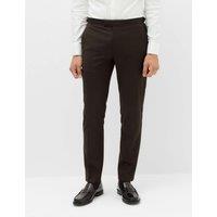 M&S Tailored Fit Tuxedo Trousers Brown