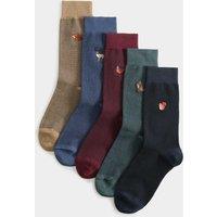 M&S 5 Pack Cool & Fresh Woodland Socks Multi