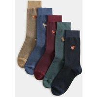 M&S 5 Pack Cool & Fresh Woodland Socks Multi