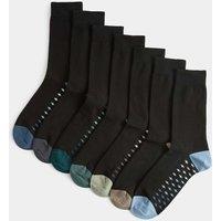 M&S 7 Pack Cool & Fresh Cotton Rich Socks Black Mix