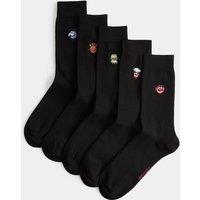 M&S 5 Pack Muppets Cotton Rich Socks Black Mix