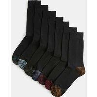 M&S 7 Pack Cool & Fresh Cotton Rich Socks Black Mix