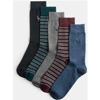 M&S 5 Pack Cool & Fresh Stag Cotton Rich Socks Multi