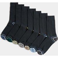 M&S 7 Pack Cool & Fresh Cotton Rich Socks Navy Mix