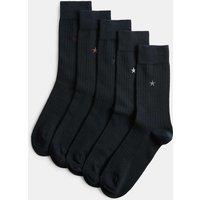 M&S 5 Pack Cool & Fresh Star Cotton Rich Socks Navy Mix