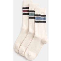 M&S 3 Pack Cotton Rich Sports Socks Beige Mix