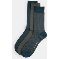 Autograph 3pk Cotton Rich Design Socks Green Mix