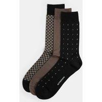 Autograph 3pk Assorted Cotton Rich Socks Brown Mix