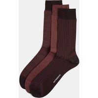 Autograph 3 Pack Cotton Rich Design Socks Burgundy Mix
