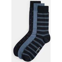 Autograph 3pk Assorted Mercerised Cotton Socks Blue Mix