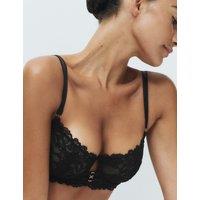 M&S Sabine Lace Wired Longline Balcony Bra A-E Black