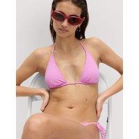 M&S Bead Detail Triangle Bikini Top Pink