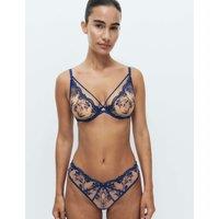 M&S Alessia Embroidery Miami Knickers Dark Blue